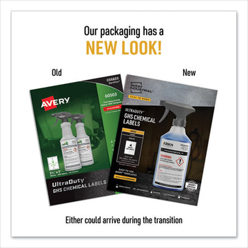 Avery® Ultraduty Ghs Chemical Waterproof And Uv Resistant Labels, 3.5 X 5, White, 4-sheet, 50 Sheets-box freeshipping - TVN Wholesale